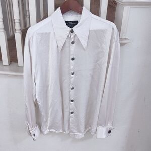 Vintage 'Goth' Shirt With Barrymore Collar, Size L